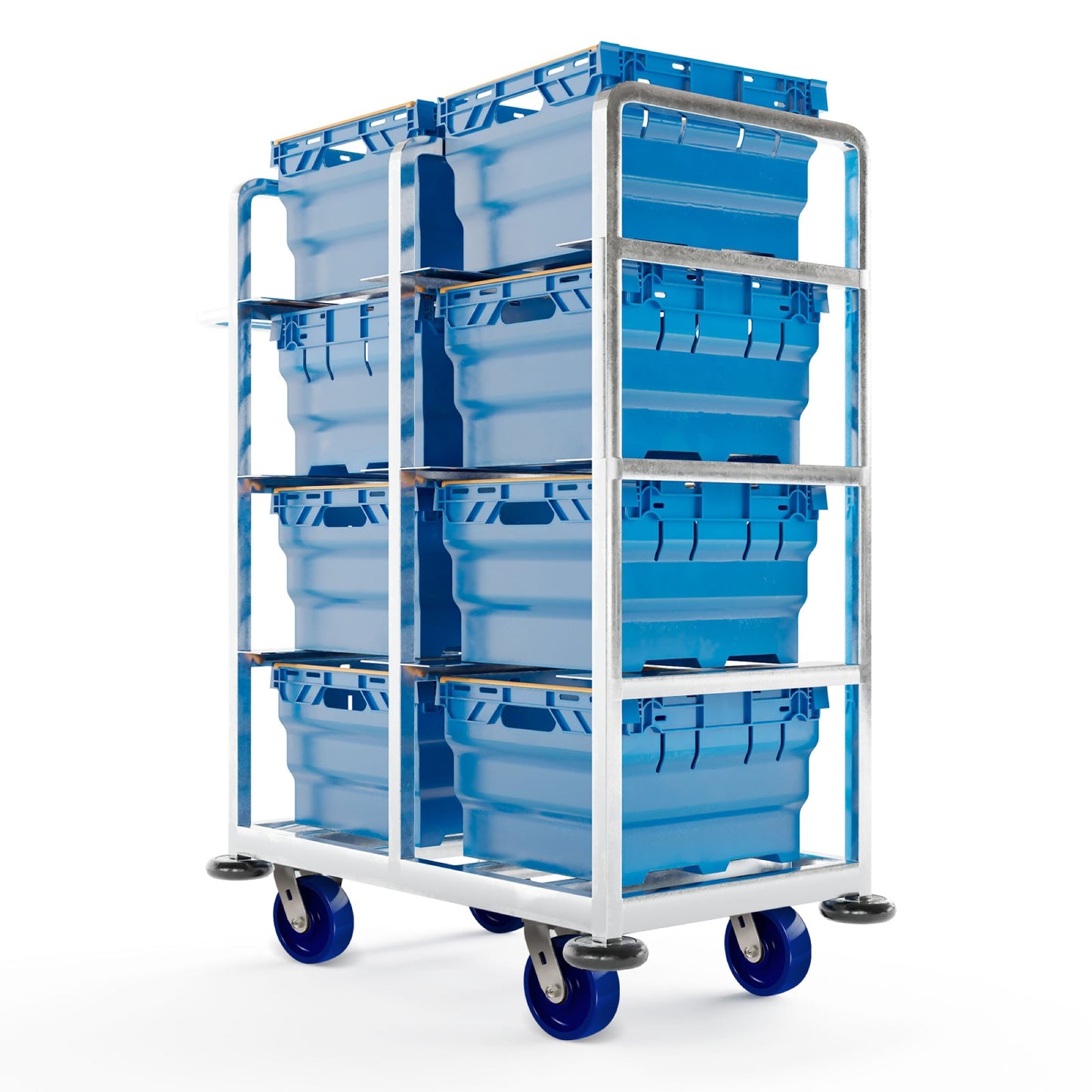 Solid Polyurethane Rust Resistant Wheel Red/Blue 1.5" Width