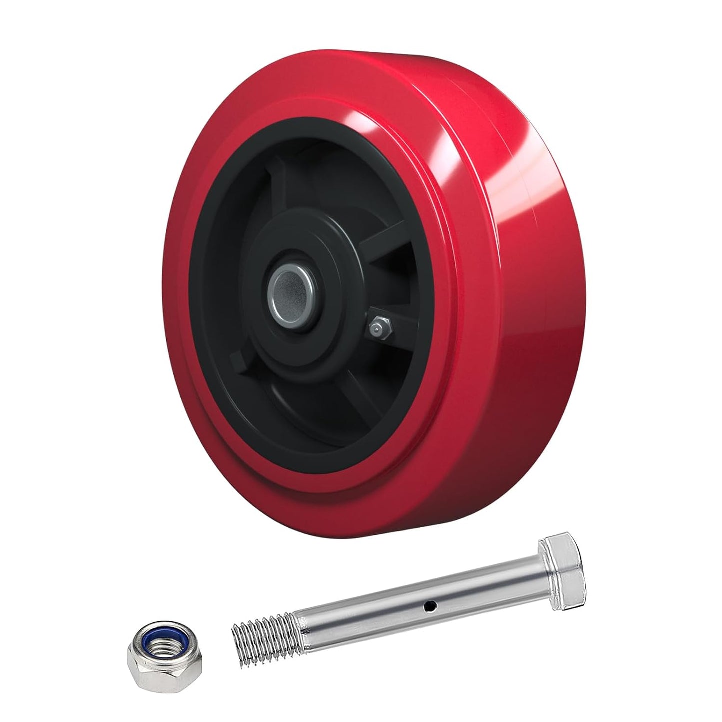 Polyurethane Tread on Polyolefin Core Wheel Red 2" wide