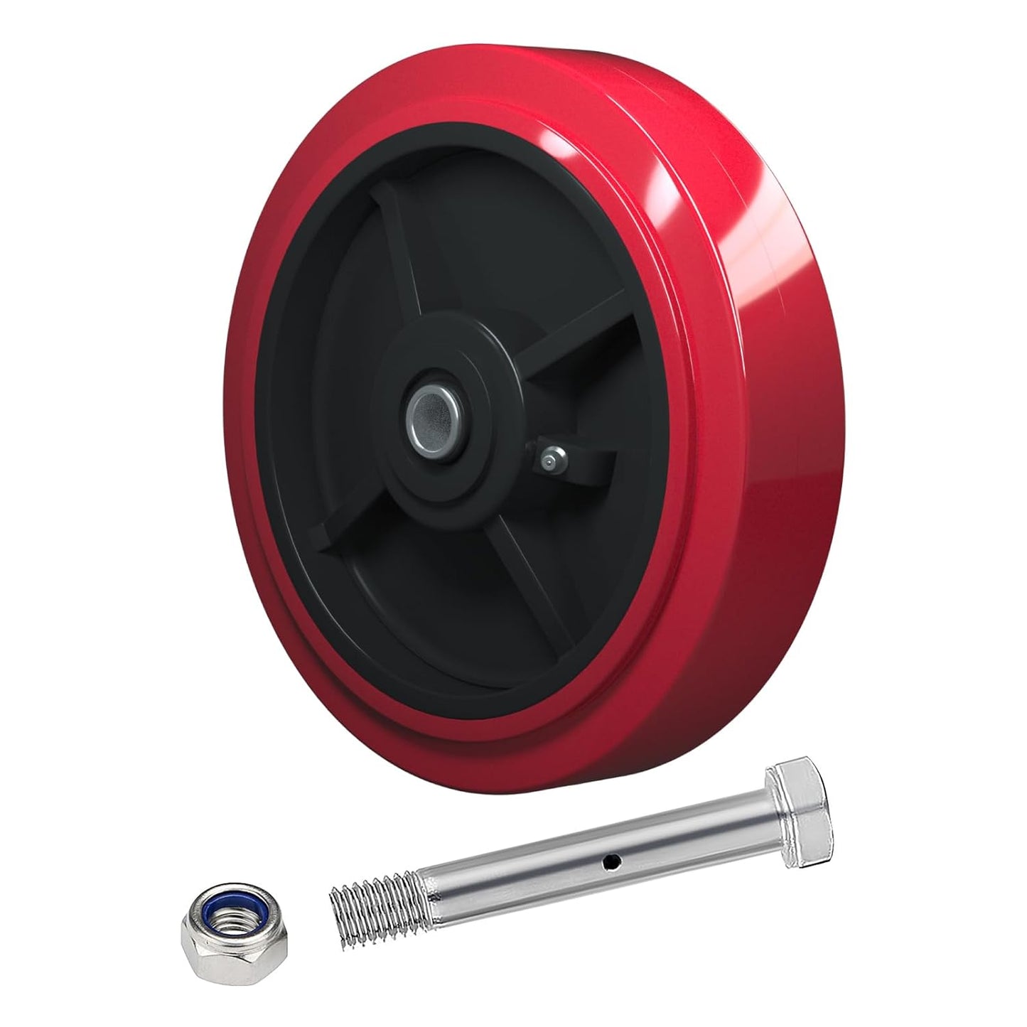 Polyurethane Tread on Polyolefin Core Wheel Red 2" wide