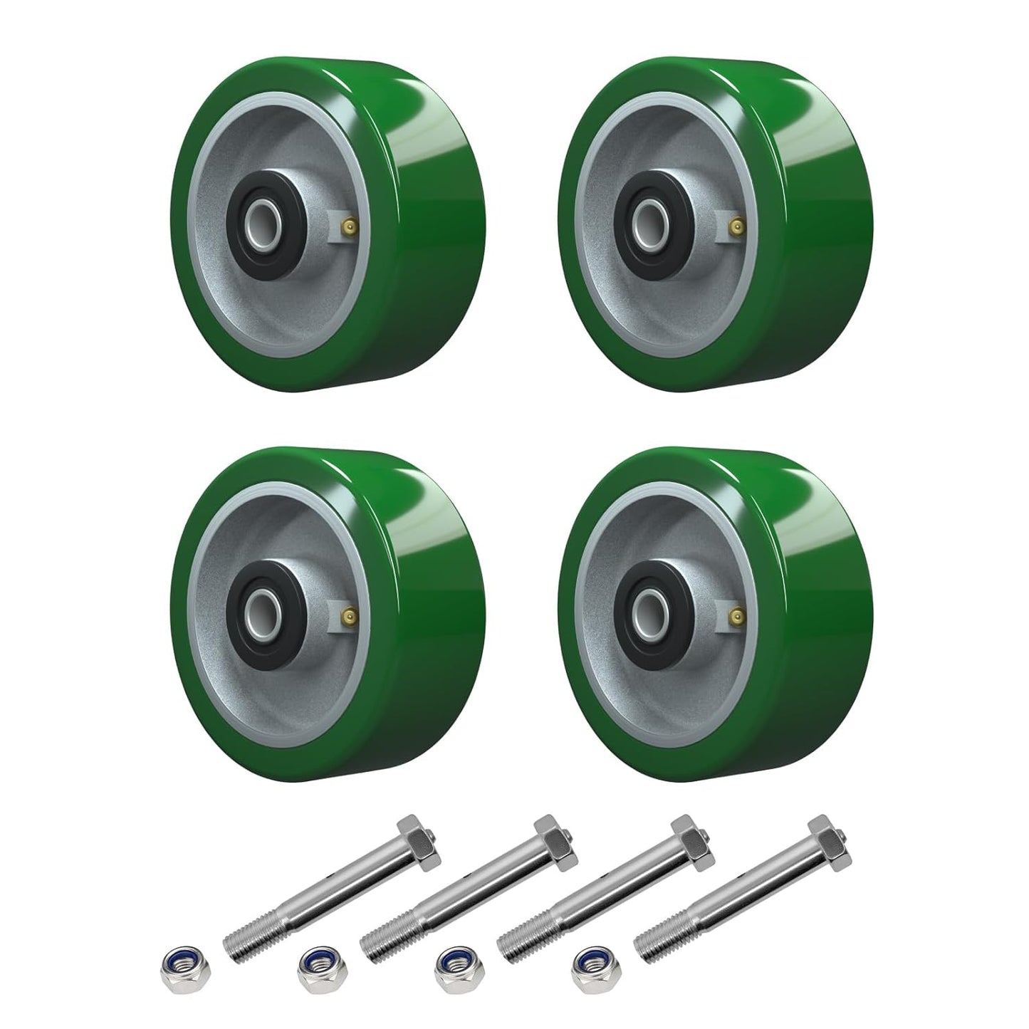Polyurethane on Aluminum Wheel Green 2 Inch Width