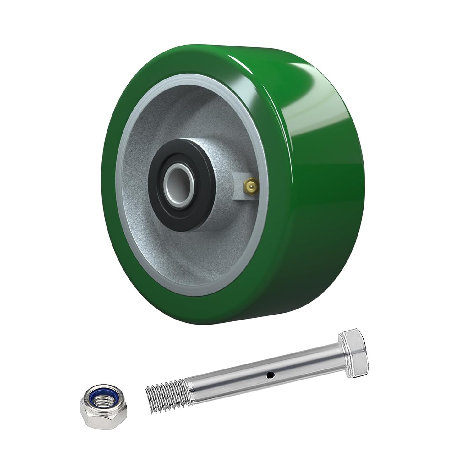 Polyurethane on Aluminum Wheel Green 2 Inch Width