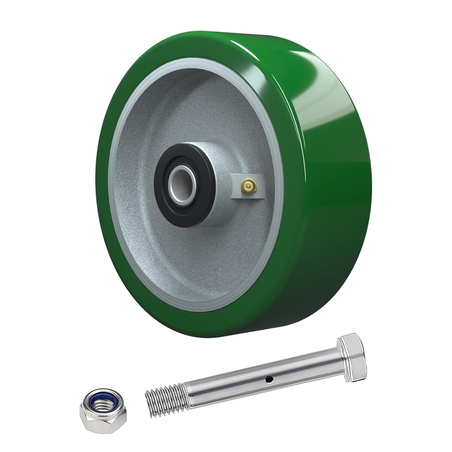 Polyurethane on Aluminum Wheel Green 2 Inch Width
