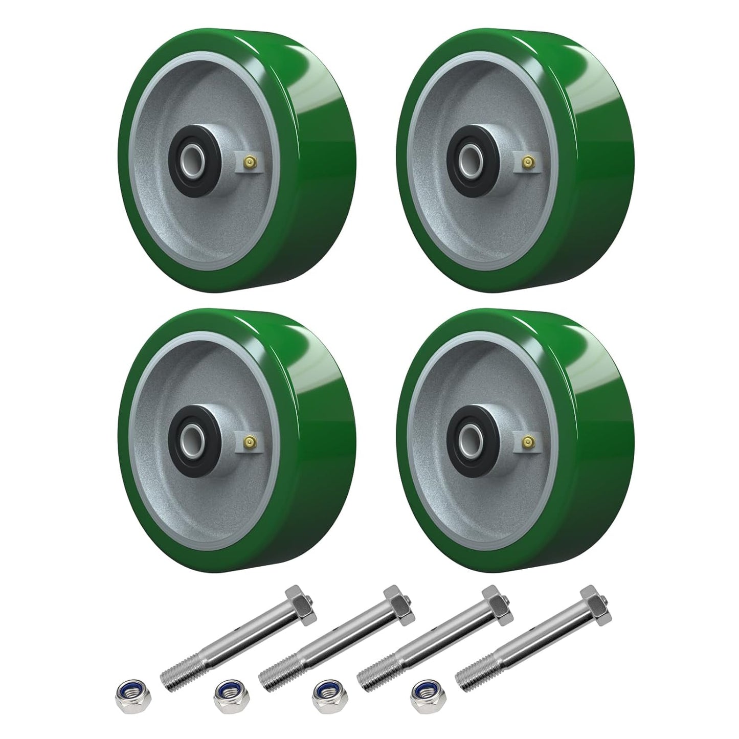 Polyurethane on Aluminum Wheel Green 2 Inch Width