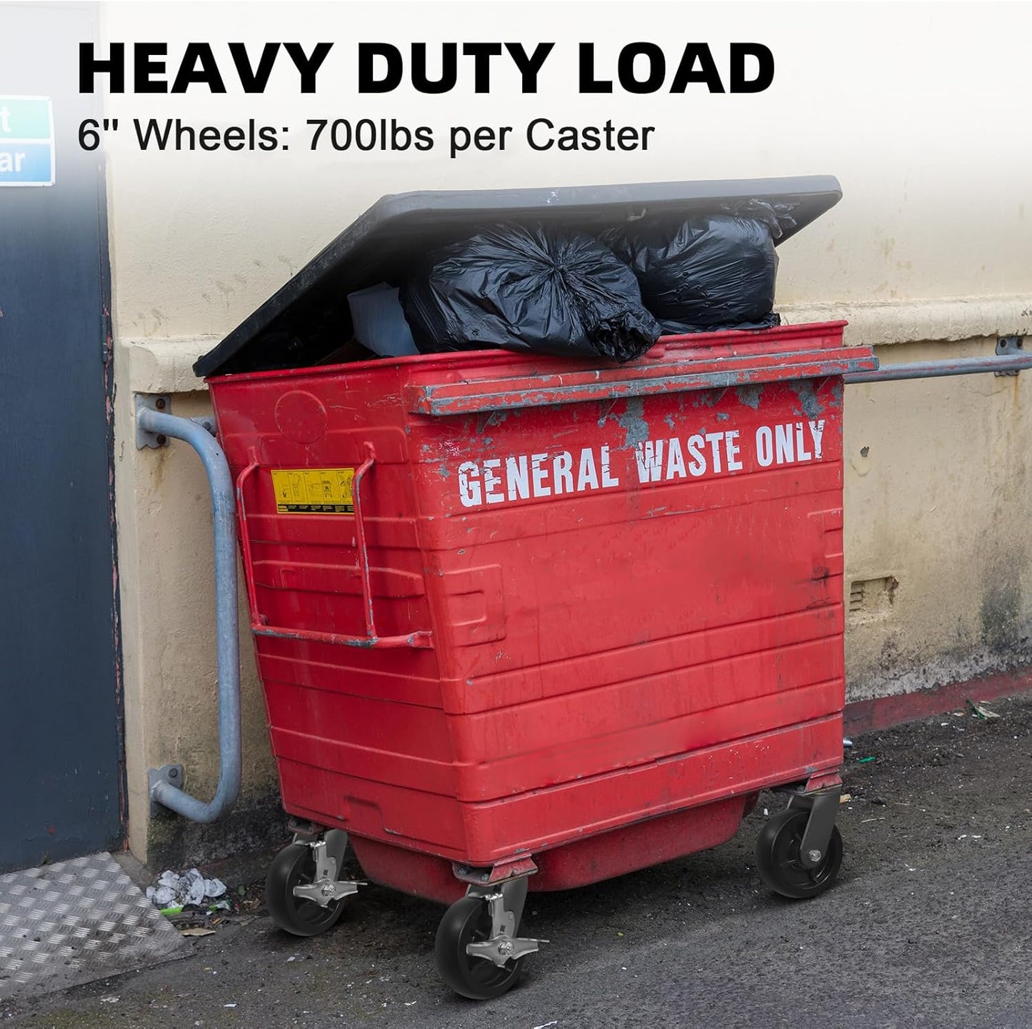 Heavy Duty Plastic Wheel 6"x2"