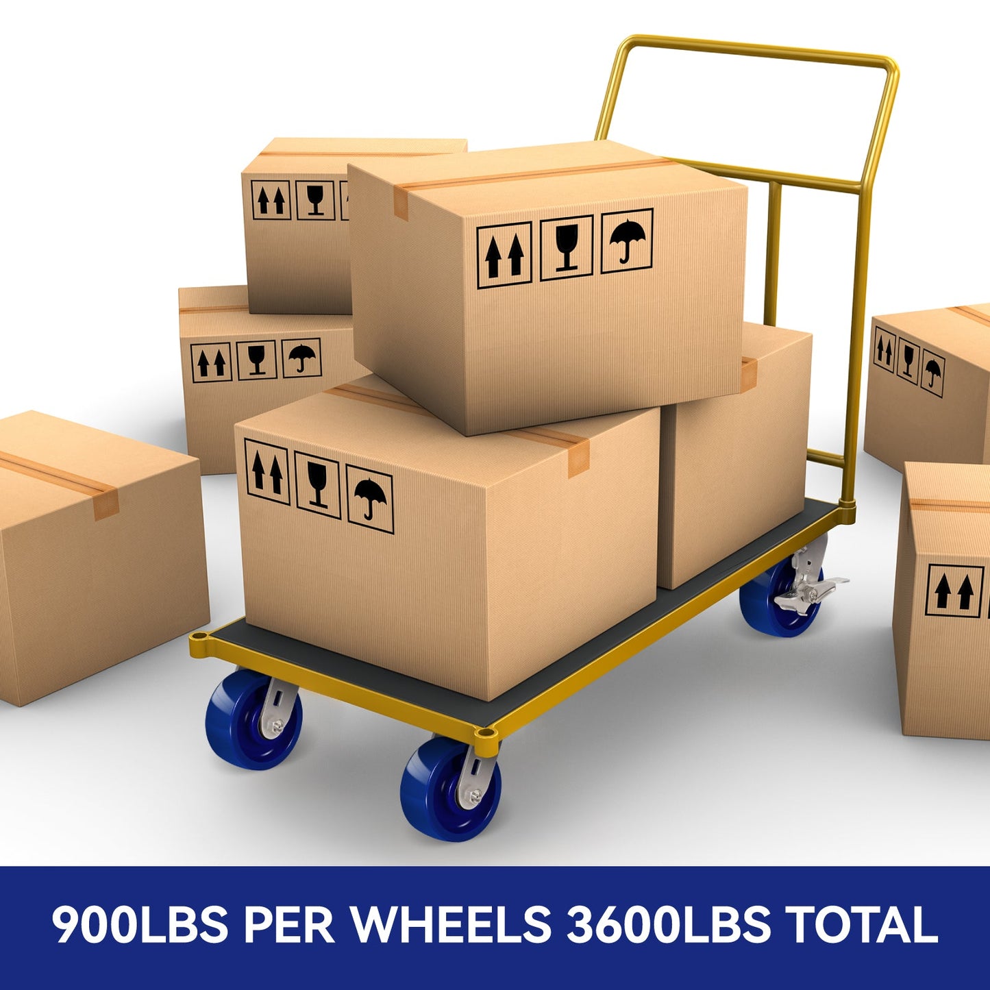 Solid Polyurethane Rust Resistant Wheel Red/Blue 1.5" Width